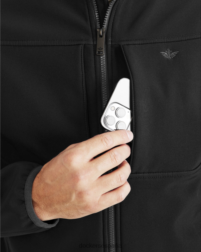 chaqueta softshell con canesú en el pecho hombres Dockers negro ropa 8F0406645