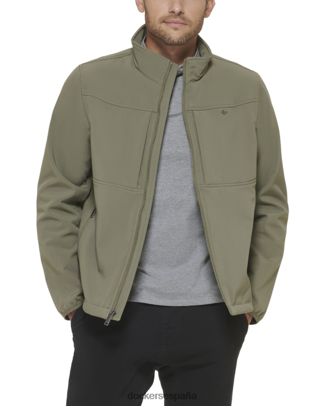 chaqueta softshell con canesú en el pecho hombres Dockers verde oliva ropa 8F0406647