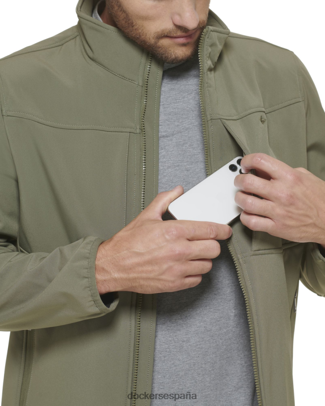 chaqueta softshell con canesú en el pecho hombres Dockers verde oliva ropa 8F0406647
