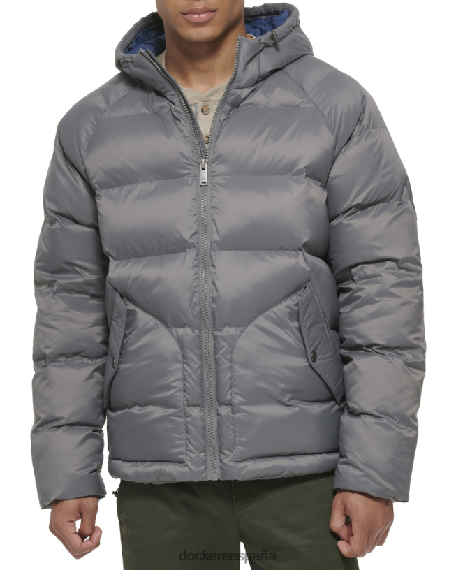 parka acolchada de nailon reciclado hombres Dockers gris ropa 8F0406585