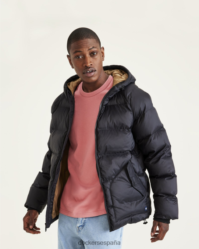 parka acolchada de nailon reciclado hombres Dockers negro ropa 8F0406584