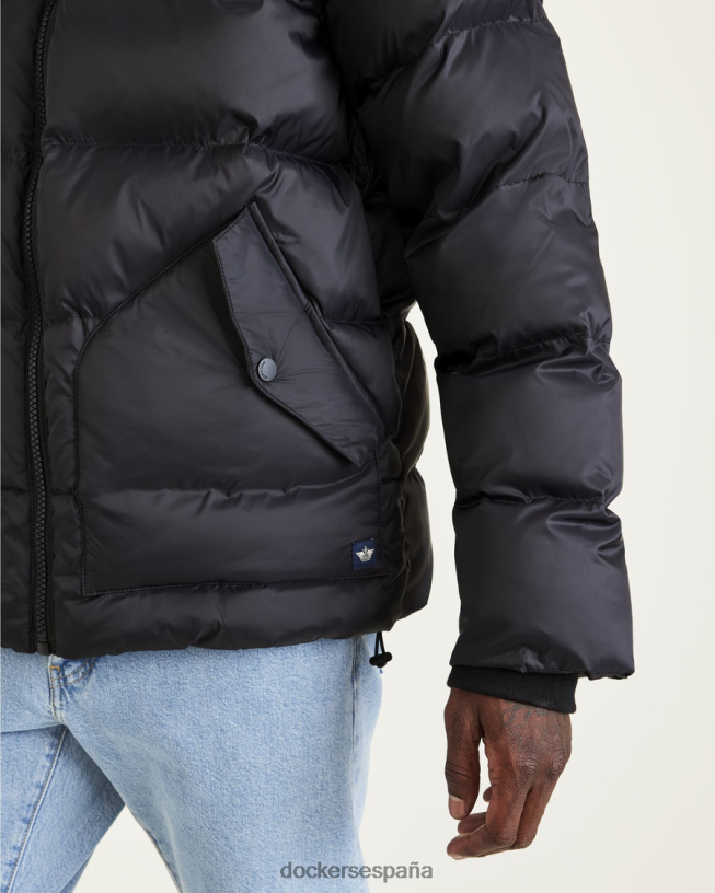 parka acolchada de nailon reciclado hombres Dockers negro ropa 8F0406584
