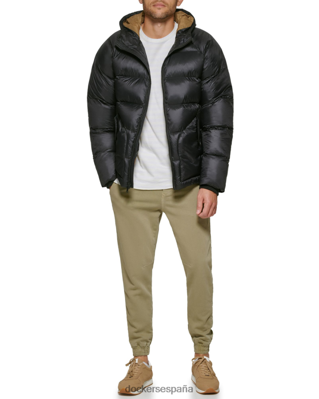 parka acolchada de nailon reciclado hombres Dockers negro ropa 8F0406584