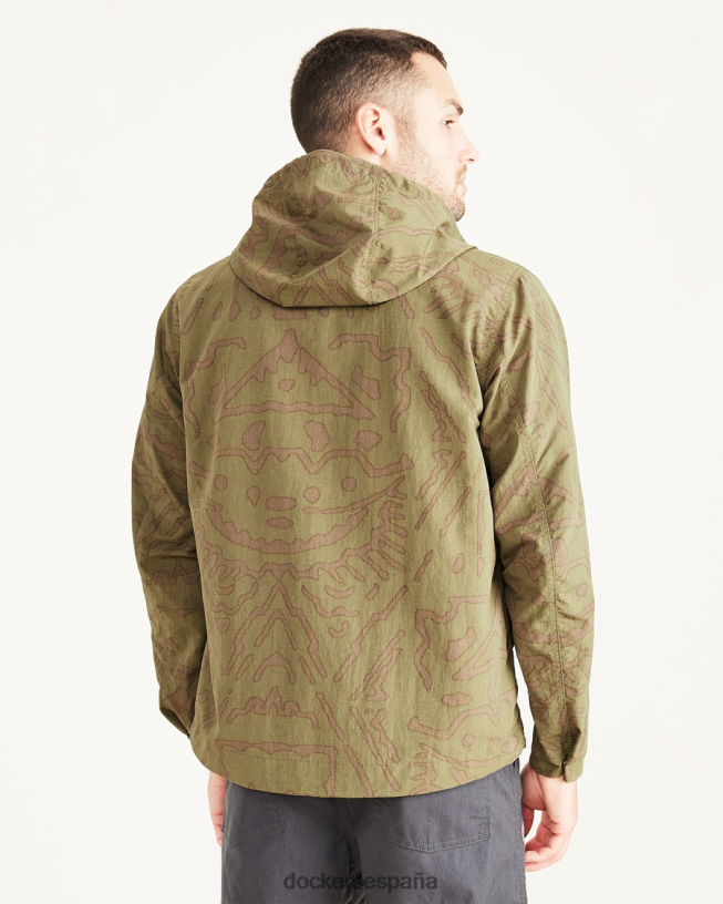 parka con cremallera completa, corte regular hombres Dockers camuflaje - verde ropa 8F0406643