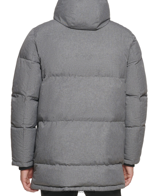 parka ártica acolchada con capucha hombres Dockers cuero gris ropa 8F0406412