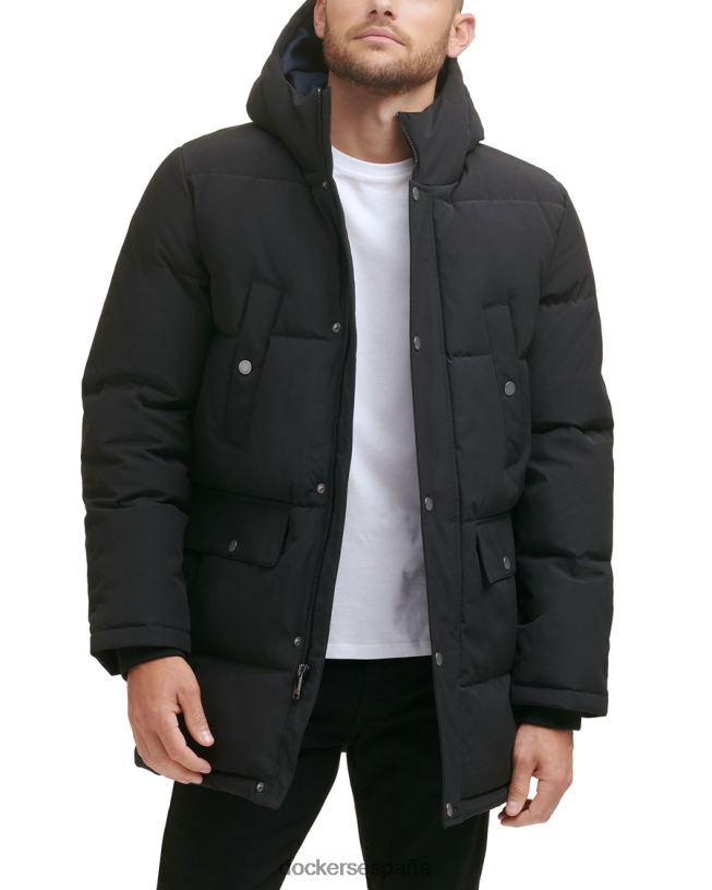 parka ártica acolchada con capucha hombres Dockers negro ropa 8F0406410