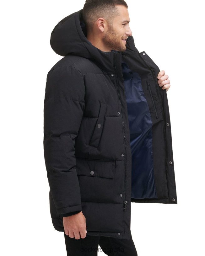 parka ártica acolchada con capucha hombres Dockers negro ropa 8F0406410