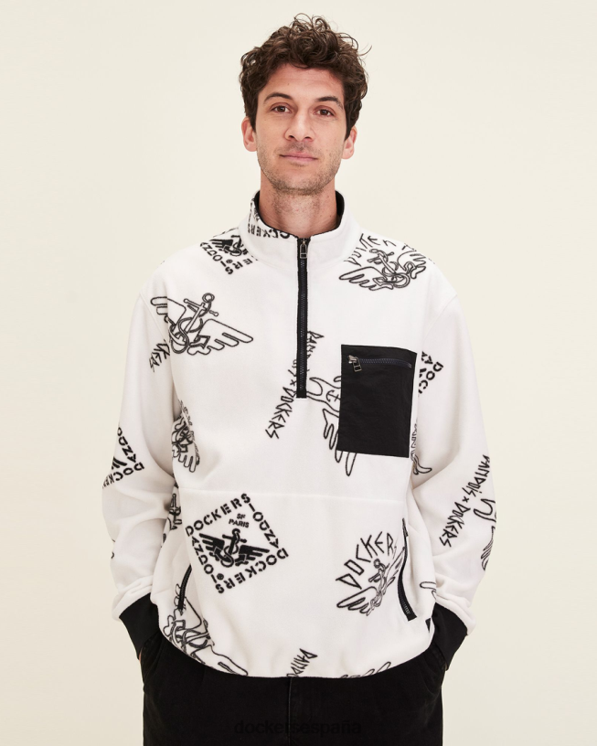 polar dandois media cremallera hombres Dockers garceta - blanca ropa 8F0406347