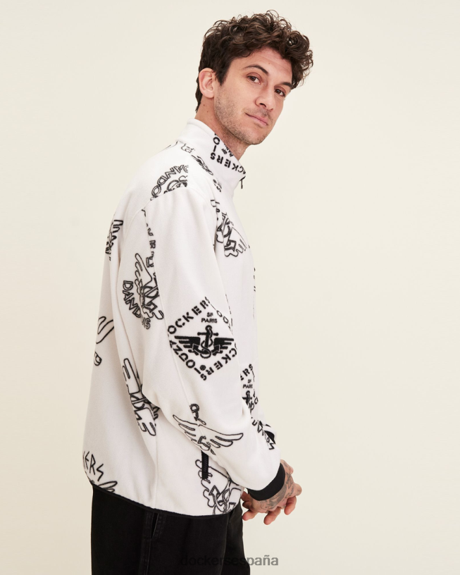 polar dandois media cremallera hombres Dockers garceta - blanca ropa 8F0406347