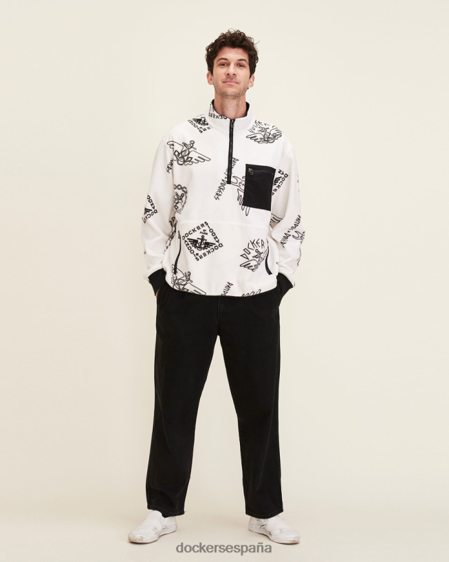 polar dandois media cremallera hombres Dockers garceta - blanca ropa 8F0406347