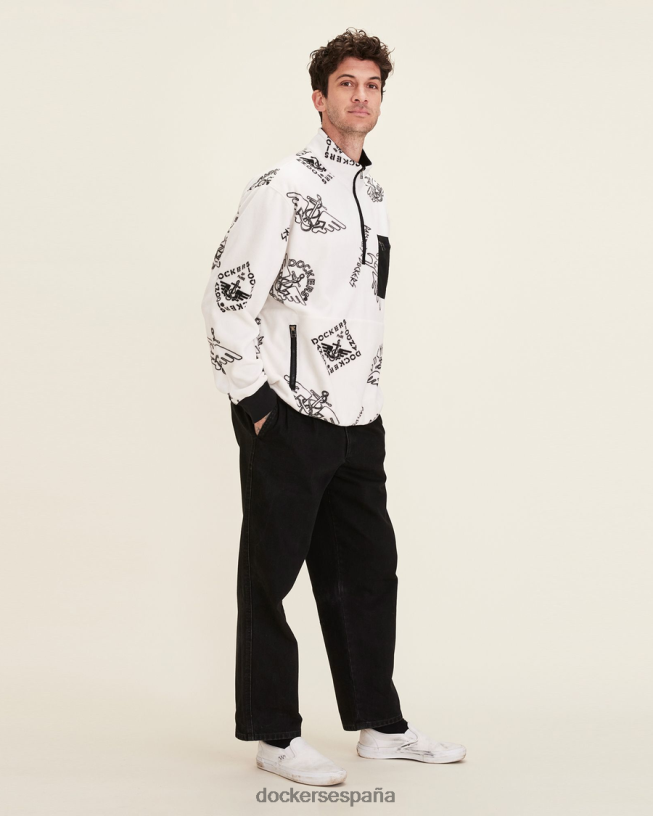 polar dandois media cremallera hombres Dockers garceta - blanca ropa 8F0406347