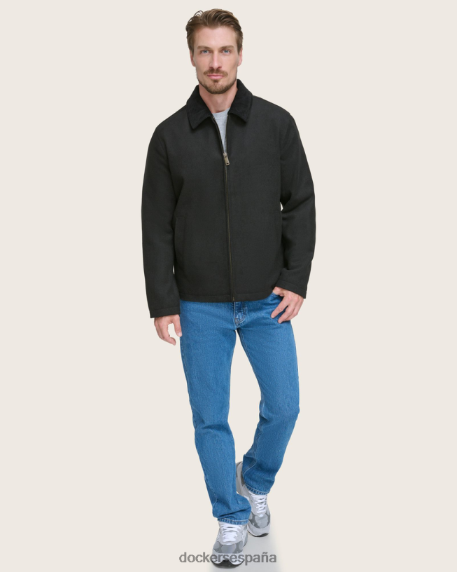 shorty de mezcla de lana con cuello de pana hombres Dockers negro ropa 8F0406292