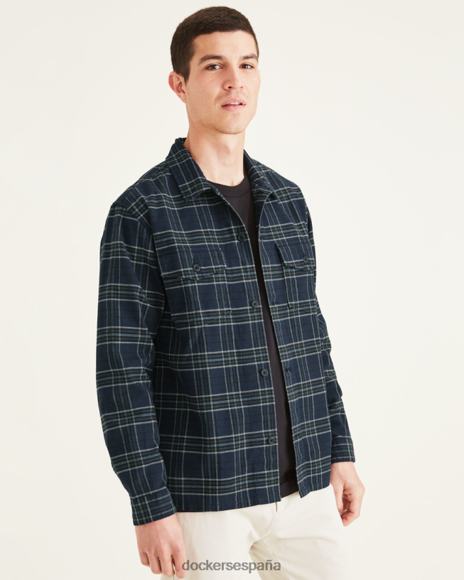 sobrecamisa, ajuste relajado hombres Dockers pembroke - azul ropa 8F0406823
