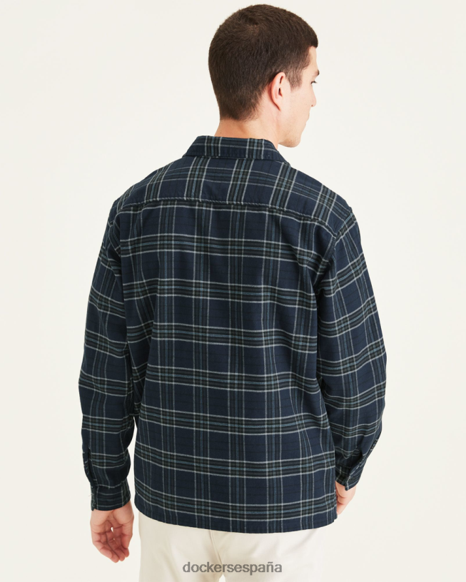 sobrecamisa, ajuste relajado hombres Dockers pembroke - azul ropa 8F0406823