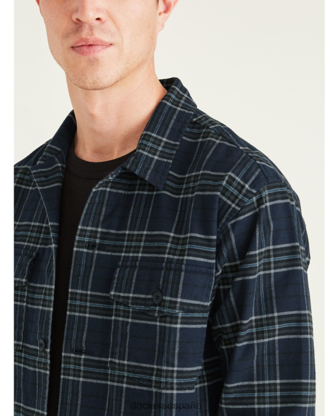 sobrecamisa, ajuste relajado hombres Dockers pembroke - azul ropa 8F0406823