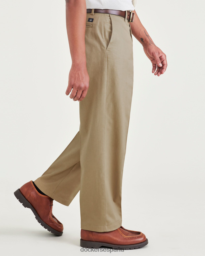 Caquis característicos sin plancha, ajuste relajado con protector de manchas. hombres Dockers nuevo caqui británico ropa 8F0406234