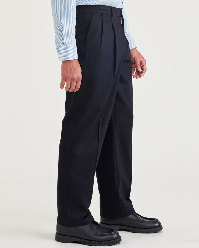 Caquis característicos sin plancha, plisados, corte relajado y protector contra manchas hombres Dockers blazer azul marino - azul ropa 8F0406230