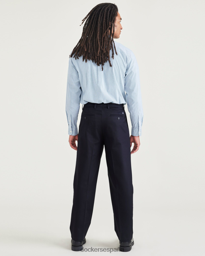 Caquis característicos sin plancha, plisados, corte relajado y protector contra manchas hombres Dockers hermoso negro ropa 8F0406231