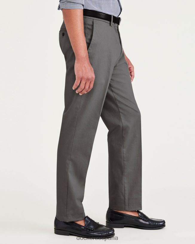 Caquis exclusivos sin plancha, corte entallado y protector contra manchas. hombres Dockers gris birmania ropa 8F0406240