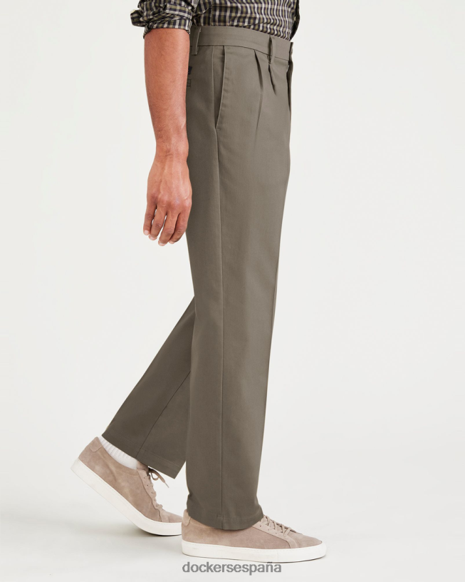 Caquis exclusivos sin plancha, plisados, ajuste clásico con protector contra manchas (grandes y altos) hombres Dockers marrón medio ropa 8F0406504