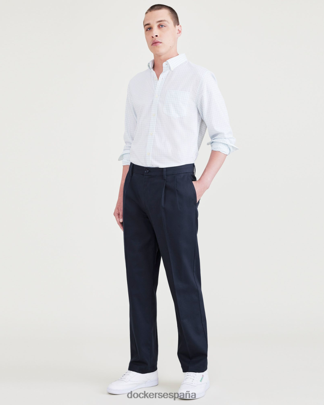 Caquis exclusivos sin plancha, plisados, ajuste clásico con protector contra manchas (grandes y altos) hombres Dockers nuevo caqui británico ropa 8F0406503