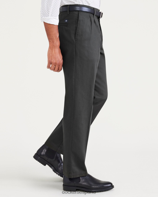Caquis exclusivos sin plancha, plisados, ajuste clásico con protector contra manchas (grandes y altos) hombres Dockers trucha arcoíris - gris ropa 8F0406502