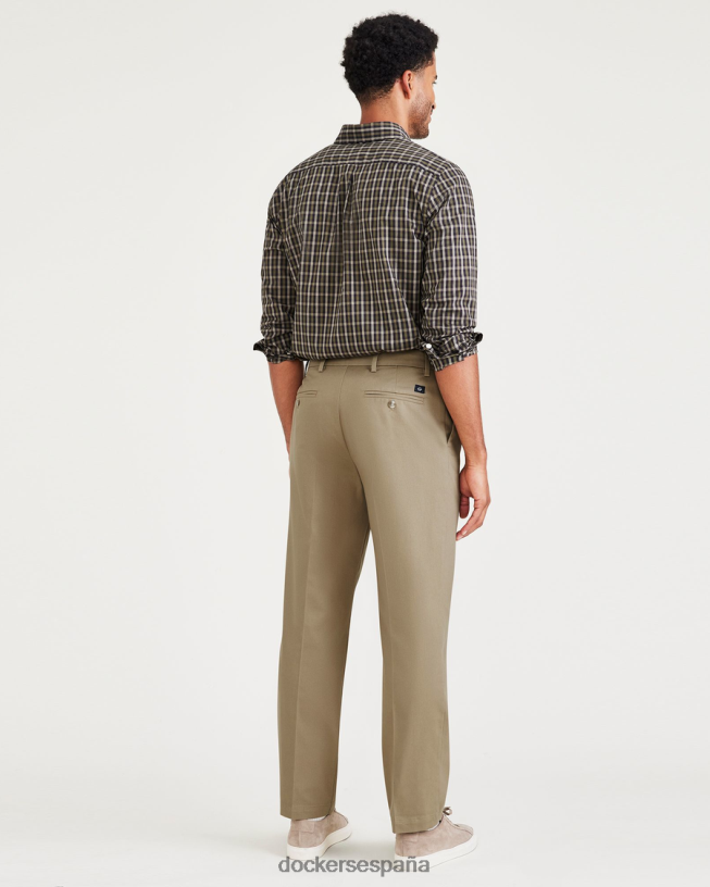 Caquis exclusivos sin plancha, plisados, ajuste clásico con protector contra manchas hombres Dockers nuevo caqui británico ropa 8F0406236