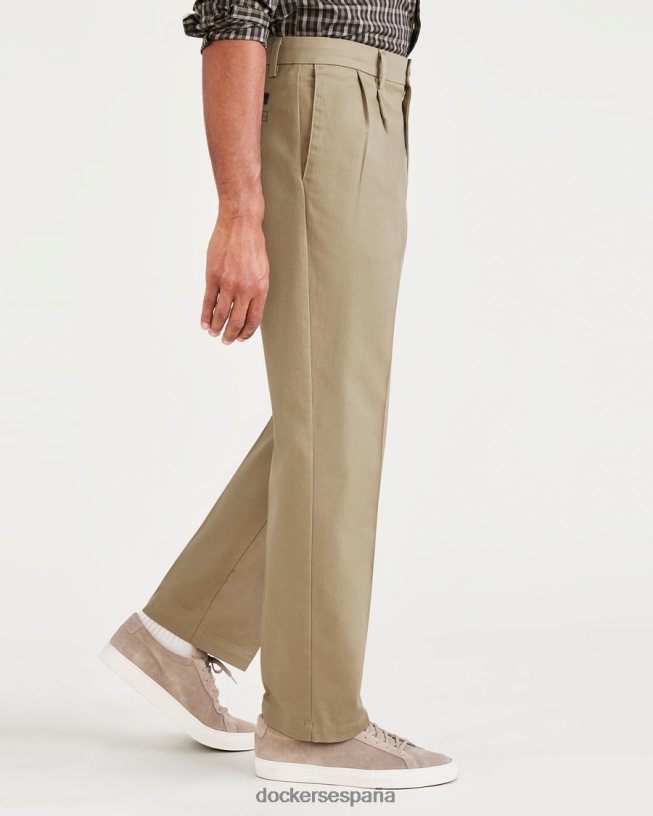 Caquis exclusivos sin plancha, plisados, ajuste clásico con protector contra manchas hombres Dockers nuevo caqui británico ropa 8F0406236