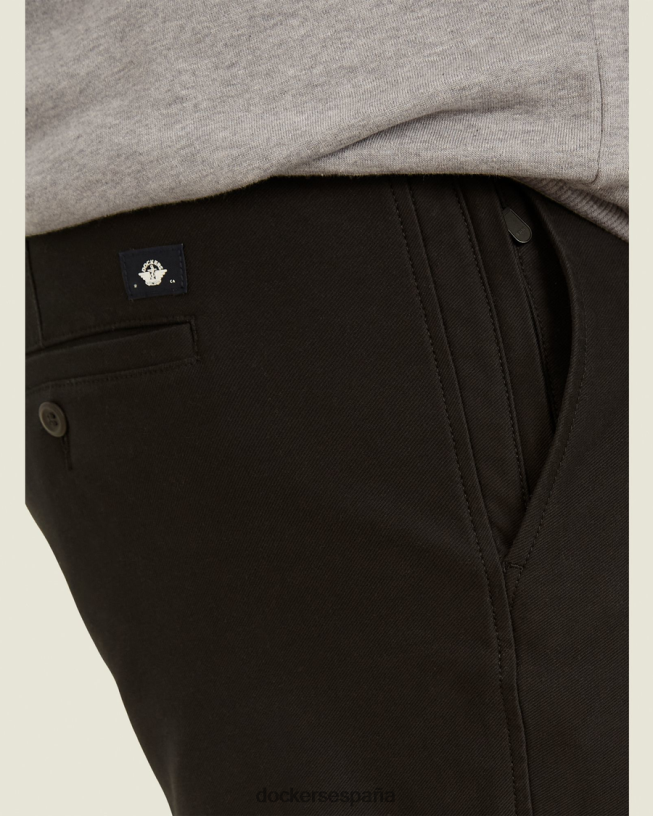 Chinos de punto cómodo, corte recto (grandes y altos) hombres Dockers negro mineral ropa 8F0406884