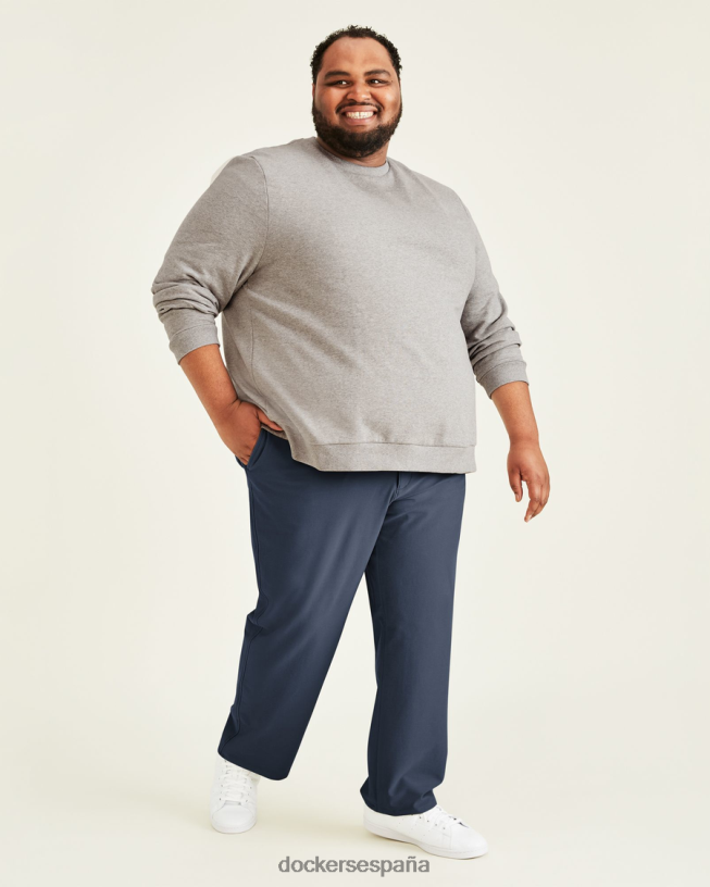 Chinos de punto cómodo, corte recto (grandes y altos) hombres Dockers pembroke - azul ropa 8F0406886