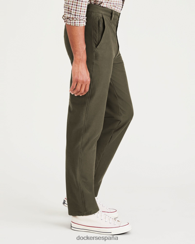 Chinos de punto cómodo, corte recto. hombres Dockers noche del bosque - verde ropa 8F0406735
