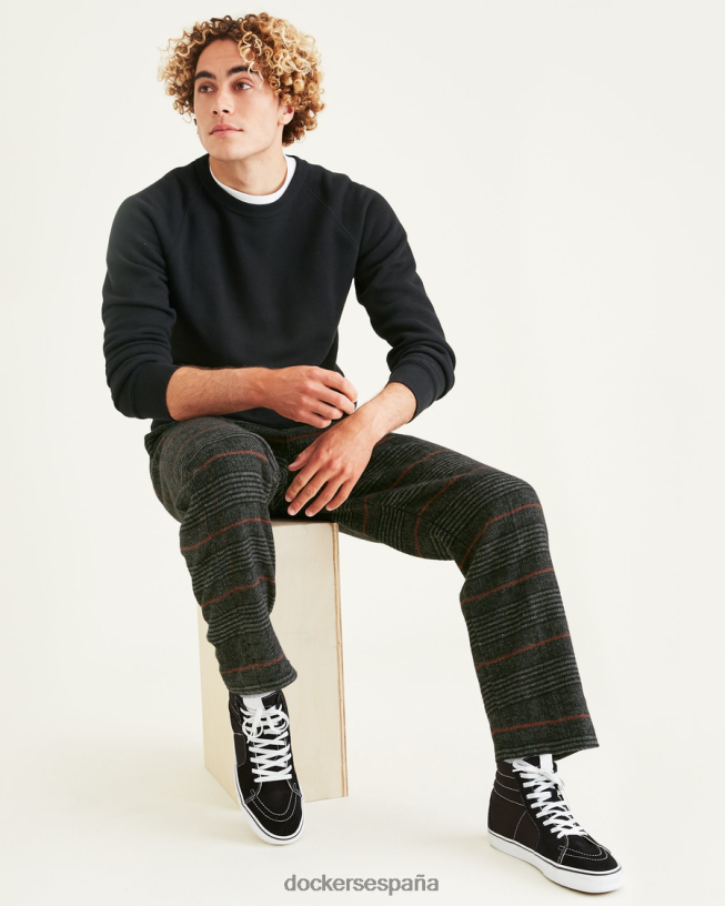Chinos sin cordones, corte cónico hombres Dockers negro mineral ropa 8F0406724