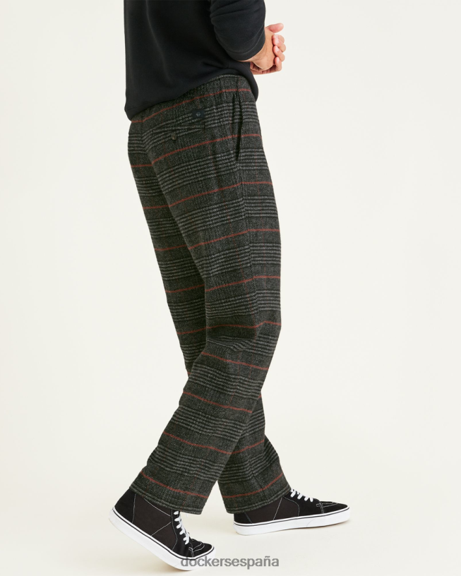 Chinos sin cordones, corte cónico hombres Dockers negro mineral ropa 8F0406724