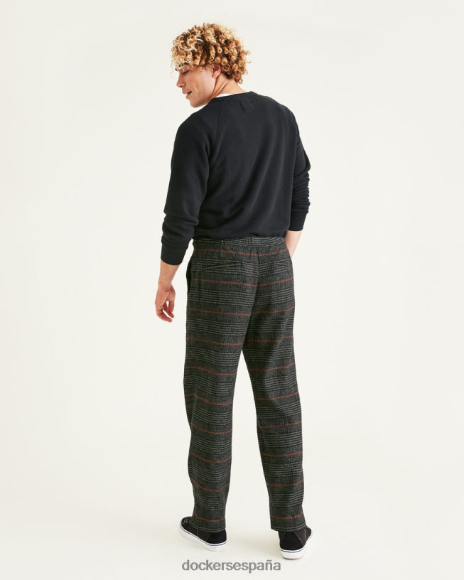 Chinos sin cordones, corte cónico hombres Dockers negro mineral ropa 8F0406724