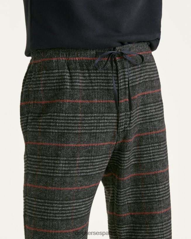 Chinos sin cordones, corte cónico hombres Dockers negro mineral ropa 8F0406724