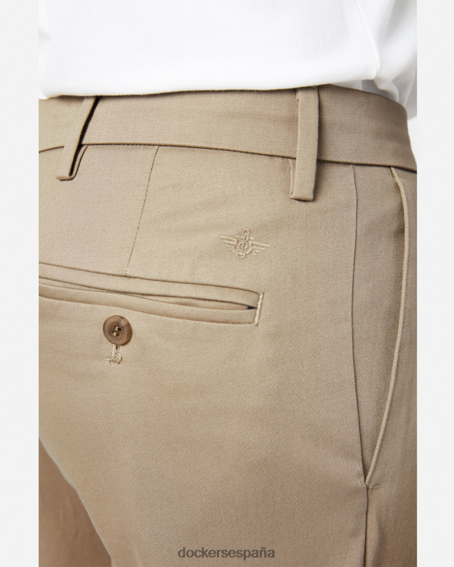 caquis característicos, plisados, ajuste clásico hombres Dockers lobo de madera - bronceado ropa 8F040678
