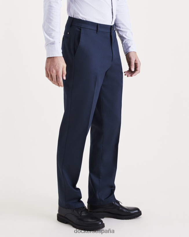 característicos pantalones caqui sin plancha, plisados, corte recto y protector contra manchas (grandes y altos) hombres Dockers blazer azul marino - azul ropa 8F0406489