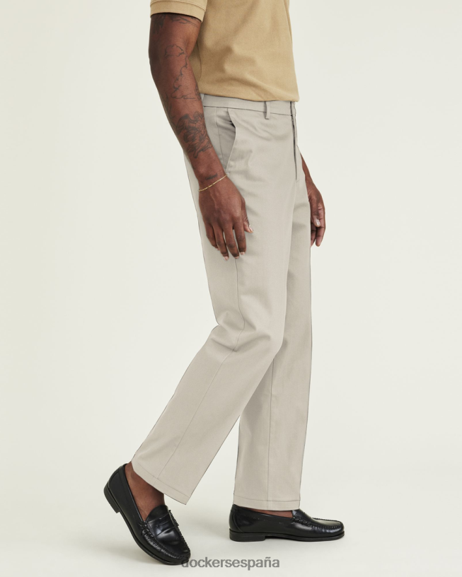 característicos pantalones caqui sin plancha, plisados, corte recto y protector contra manchas (grandes y altos) hombres Dockers nube - caqui ropa 8F0406491