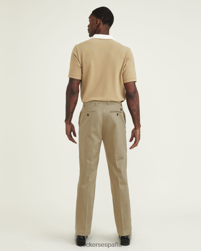 característicos pantalones caqui sin plancha, plisados, corte recto y protector contra manchas (grandes y altos) hombres Dockers nuevo caqui británico ropa 8F0406487