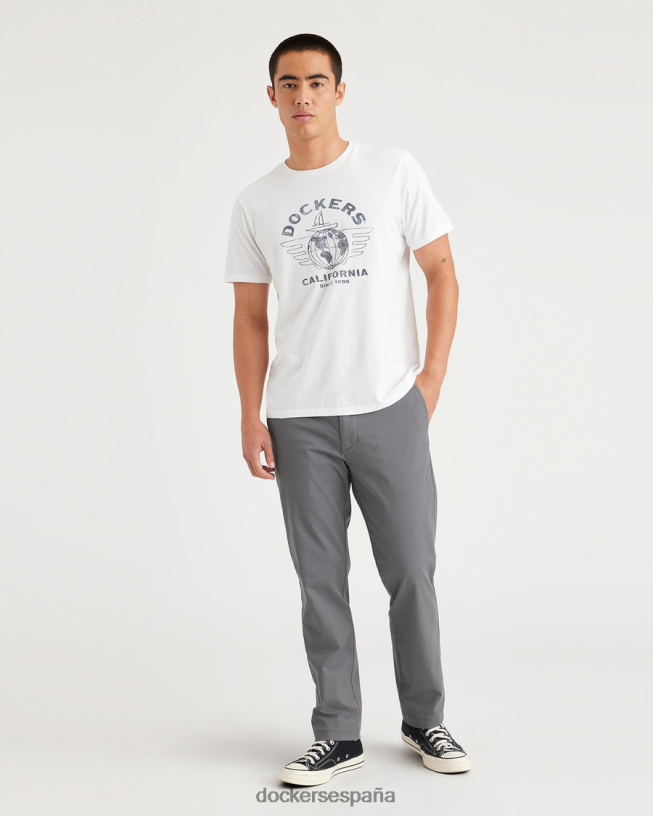 chinos esenciales, corte ajustado hombres Dockers aparcamiento gris ropa 8F0406283