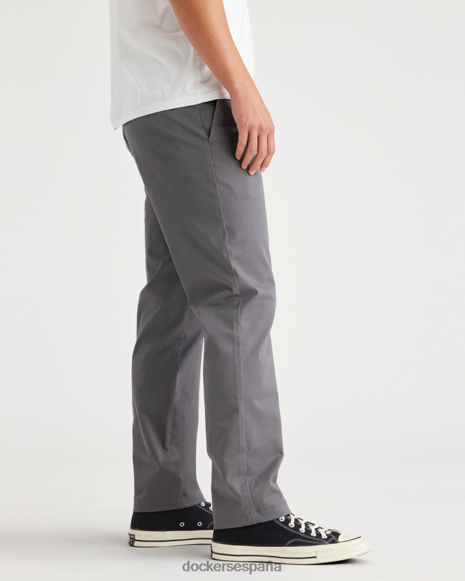 chinos esenciales, corte ajustado hombres Dockers aparcamiento gris ropa 8F0406283