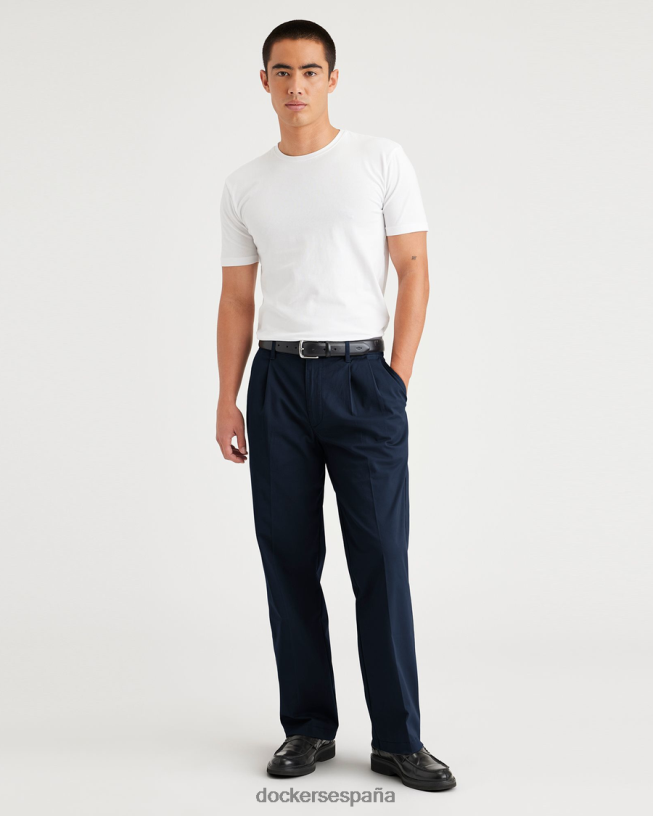 chinos esenciales, plisados, corte clásico hombres Dockers blazer azul marino - azul ropa 8F0406263