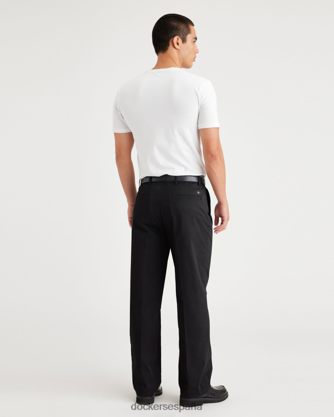 chinos esenciales, plisados, corte clásico hombres Dockers hermoso negro ropa 8F0406264