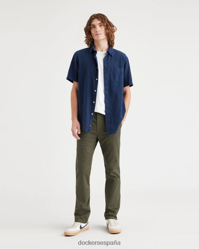 chinos originales, corte ajustado hombres Dockers ejercito verde ropa 8F0406276