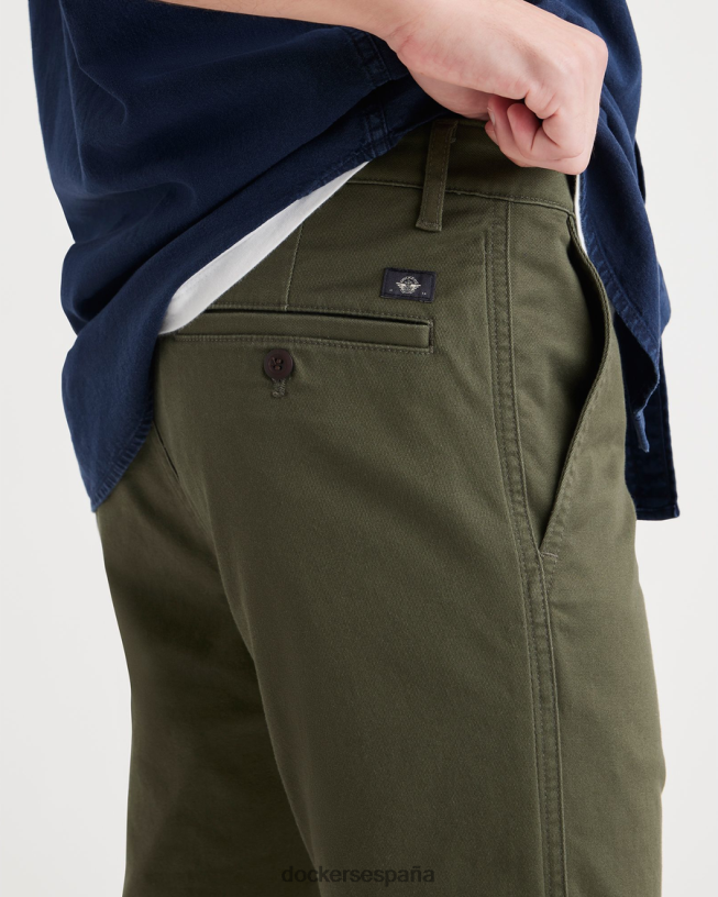 chinos originales, corte ajustado hombres Dockers ejercito verde ropa 8F0406276