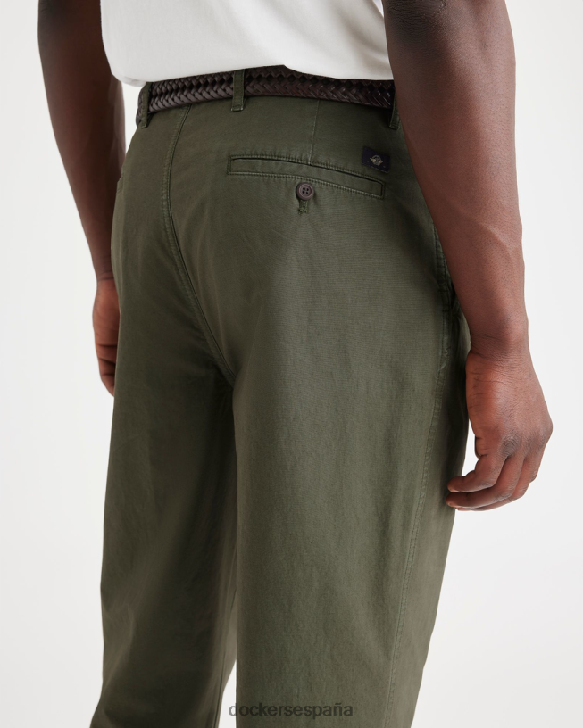 chinos originales, corte cónico relajado hombres Dockers crujiente verde ropa 8F0406280