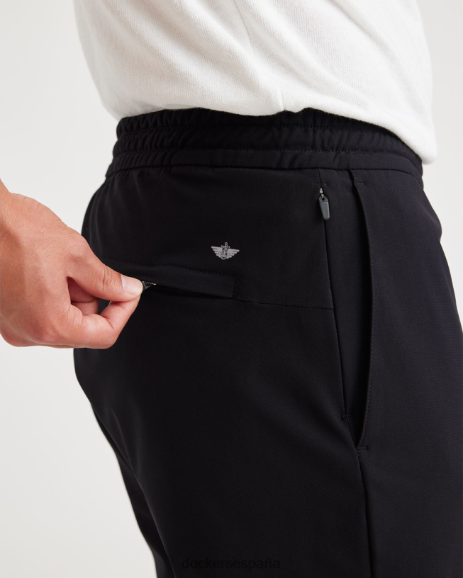 go jogger, corte cónico y delgado con tejido de aire hombres Dockers hermoso negro ropa 8F040629