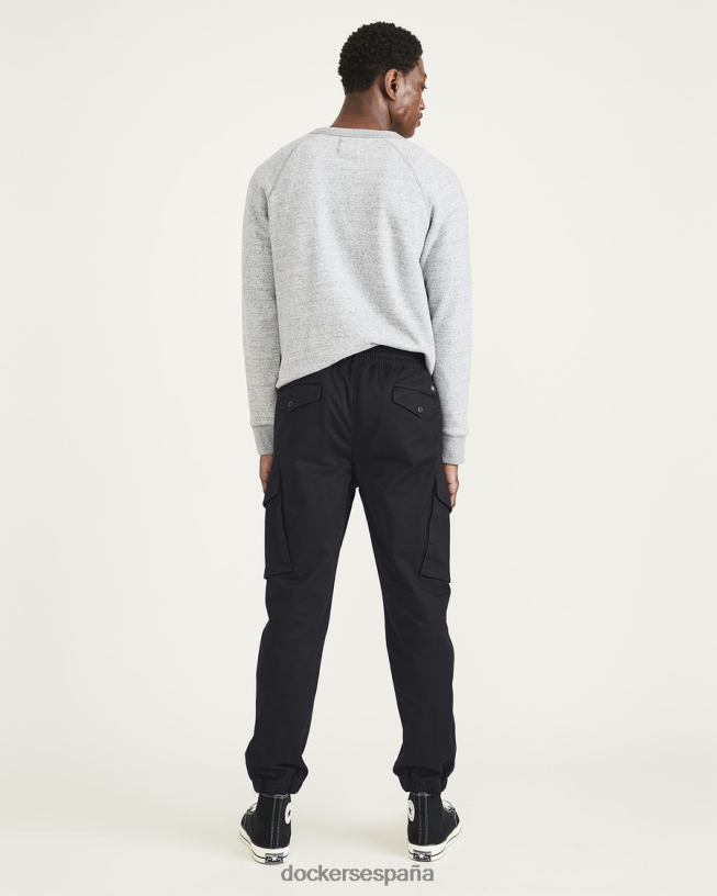 joggers cargo, corte cónico recto hombres Dockers hermoso negro ropa 8F0406658