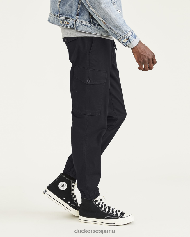 joggers cargo, corte cónico recto hombres Dockers hermoso negro ropa 8F0406658