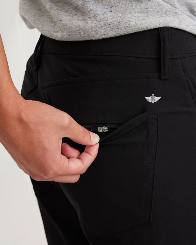 pantalón go, corte cónico delgado con tejido de aire hombres Dockers hermoso negro ropa 8F040668